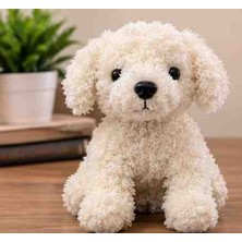 Toys Beyaz Kıvırcık Tüylü Sevimli Peluş Köpek Yumuşak Oyuncak 21 cm
