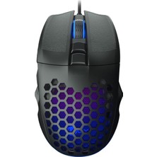 Str Store MS107 Kablolu Rgb LED Aydınlatmalı 103 gr Ağırlık Terleme Önleyici Malzeme Delikli Tasarım Optik Sensör 3200DPI 7 Tuşlu Oyuncu Mouse Siyah