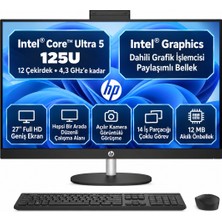 Hp Aıo B05RWEA S1 Intel Core Ultra 5 125U 16GB 512GB SSD 27" Windows 11 Home All In One Bilgisayar