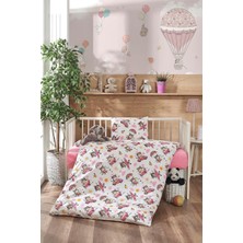 Str Store %100 Doğal Pamuk Akfil Kumaş Bebek Nevresim Takımı, Gri/beyaz