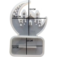 Depposite Silikon Epoksi Ramazan Temalı Ayaklı Ay Hilal ve Cami Figürlü Dekor Süs Kalıbı 9.8 cm