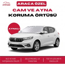 OtoÇizgi Dacia Sandero Buz ve Kar Önleyici Aynalı Cam Koruma Örtüsü - 4 Mevsim Güneş Korumalı
