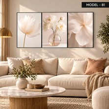 Akıllı Kağıt Yapışkanlı Keçe Tablo - Poster Çiçek (Model- 81)