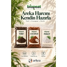 Biopeat Areka Harç Hazırlama Seti Toplam 3 Litre | Torf, Cocopeat ve Perlit 3 Ayrı Paket