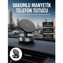 Çok Yönlü Döner Başlıklı Vakumlu Araç Telefon Standı – Sert Yollarda Stabil Kullanım Yeni Nesil