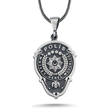 Aya Diamond Gümüş Emniyet Teşkilatı Polis Armalı Kolye