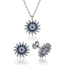 Aya Diamond Gümüş Güneşli Nazar Bayan Set