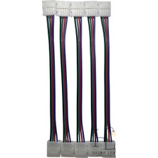 Hazar Led 4 Pin Rgb Şerit LED Için Iki Yönlü Hızlı Konnektör Kablo 8mm (5 Adet)