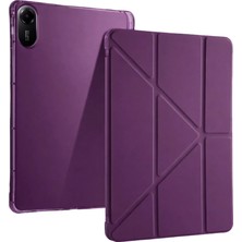 Efnaz Style Xiaomi Redmi Pad 2 Kalemlikli Mars Tablet Kılıfı - Mürdüm
