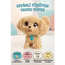 Farbu Oyuncak Gioc-Hi Lisanslı Sevimli Yürüyen Kuyruk Sallayan Sesli Etkileşimli 20CM Tasmalı Oyuncak Yavru Köpek
