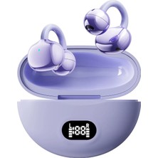 Linkage Lkb-42 Klipsli Açık Kulak Kablosuz Kulaklık - Ows Tasarım, Enc Gürültü Azaltma, Siri Destekli LED Ekranlı Bluetooth Kulaklık Mor