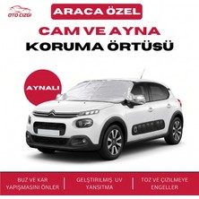 OtoÇizgi Citroen C3 Buz ve Kar Önleyici Aynalı Cam Koruma Örtüsü - 4 Mevsim Güneş Korumalı