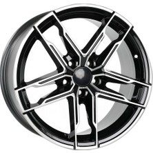 AKD-DX1151-03 17 Inç 5X114.3 Megane Corolla Qashqai Kadjar Uyumlu ET35 73.1 Black Silver Finished  17 Inç Jant Takımı (4 Adet)