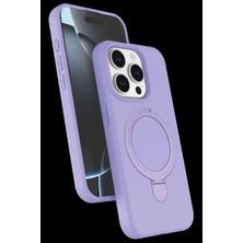 iPhone 14 Pro Max Regal Magsafe Standlı Kapak - Lila