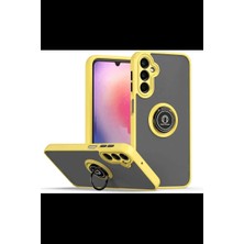 Galaxy S24 Kılıf Montreal Yüzüklü Silikon Kapak - Sarı