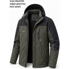 Oksit Tuc 1032 Içi Polar/kürk Astarlı Su Itici Termal Softshell Erkek Mont - Soğuk Geçirmez Spor Kaban