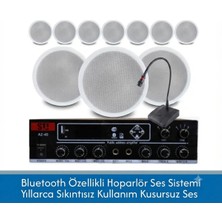 Stı Cafe ve Ofisler Için Hazır Ses Paketi: 10'lu Tavan Hoparlör Mikrofon ve Bluetooth Amfi Seti