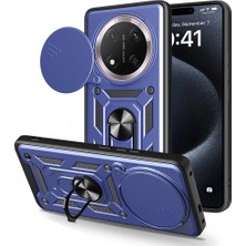 Nezih Case Honor X9C ile Uyumlu Yüzüklü Magnetik Standlı Kamera Korumalı Sürgülü Kılıf