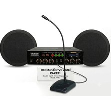 Cafe ve Ofisler Için Hazır Ses Paketi: 2'li Tavan Hoparlör Mikrofon ve Bluetooth Amfi Seti