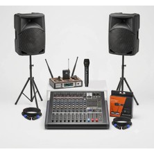 Gold Audio Okul Konferans ve Etkinlik Ses Sistemi Paketi - Yaka & El Mikrofonlu Tak-Çalıştır Set