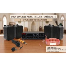 Stı Profesyonel Mescit Ses Sistemi Paketi: 4 Hoparlör + Amfi + Yaka Mikrofonu