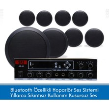 Stı Profesyonel 8'li Tavan Hoparlör Seti + Bluetooth Amfi | 16CM Gömme Ses Sistemi