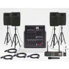 Gold Audio Profesyonel Okul Tören Ses Sistemi Seti - Hoparlör - Telsiz Mikrofonlu - Bluetoothlu - Bahçe Töreni Için