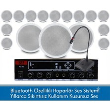 Stı Cafe ve Ofisler Için Hazır Ses Paketi: 16'lı Tavan Hoparlör Mikrofon ve Bluetooth Amfi Seti