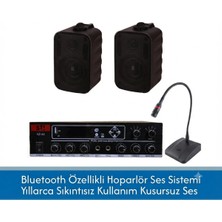 Stı Cafe ve Ofisler Için Hazır Ses Paketi: 2'li Duvar Hoparlör Mikrofon ve Bluetooth Amfi Seti