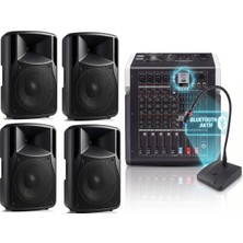 Gold Audio Okul Toplantı ve Konferans Salonu Ses Sistemi -Duvara Monte 2 Hoparlör, Mikser ve Telsiz Mikrofon Seti