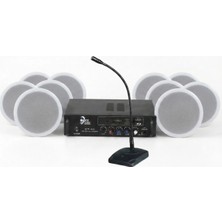 Eagletech Cafe ve Ofisler Için Hazır Ses Paketi: 10'lu Tavan Hoparlör Mikrofon ve Bluetooth Amfi Seti