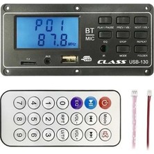 Class USB-130 USB Sd Mıc Aux Bluetooth Kumandalı Ekranlı Çevirici Dijital Player Board
