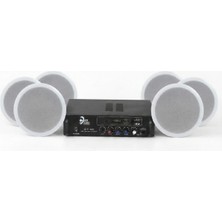 Eagletech Cafe ve Ofisler Için Hazır Ses Paketi: 6'lı Tavan Hoparlör ve Bluetooth Amfi Seti