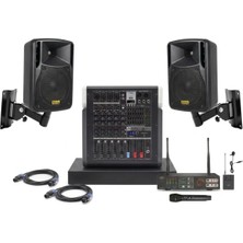 Gold Audio Okul Toplantı ve Konferans Salonu Ses Sistemi - Yaka & El Mikrofonlu Tak-Çalıştır Paket