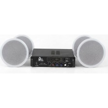 Eagletech Cafe ve Ofisler Için Hazır Ses Paketi: 4'lü Tavan Hoparlör ve Bluetooth Amfi Seti