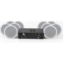 Eagletech Cafe ve Ofisler Için Hazır Ses Paketi: 10'lu Tavan Hoparlör ve Bluetooth Amfi Seti