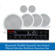 Stı 6 Adet 16CM Tavan Hoparlörü ve Bluetooth Amfi Paketi – Mağaza, Ofis ve Ev Ses Sistemi