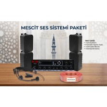 Stı Profesyonel Mescit Ses Paketi (Amfi, 4 Hoparlör, Kulaklık Mikrofon, Kablo)