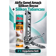 Akfix Beyaz Silikon + Silikon Tabancası