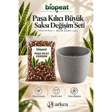 Biopeat Paşa Kılıcı Harcı 7 Litre + Delikli Büyük Saksı | Büyük Saksı Değişim Seti