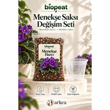 Biopeat Menekşe Harcı 7 Litre + Delikli Küçük Saksı | Afrika Menekşesi Saksı Değişim Seti