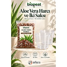 Biopeat Aloe Vera Harcı 5 Litre + 2 Delikli Küçük Saksı | Aloe ve Yavruları Için Saksı Değişim Seti
