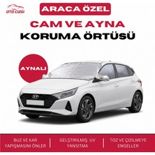 OtoÇizgi Hyundai I20 Buz ve Kar Önleyici Aynalı Cam Koruma Örtüsü - 4 Mevsim Güneş Korumalı