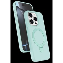 iPhone 15 Pro Max Regal Magsafe Standlı Kapak - Su Yeşili