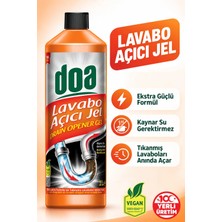 Doa Lavabo Açıcı Jel 1000 ml Ekstra Güçlü Formül PVC ve Plastik Borular için Tıkanıklık Açıcı
