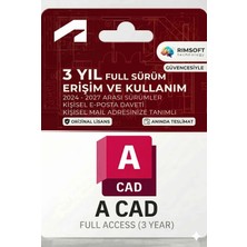 Autocad 2024-2027 Full Sürüm - 3 Yıl Erişim - Dijital Lisans Kişisel Mail Adresinize Davet