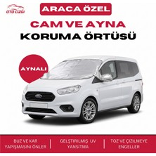 OtoÇizgi Ford Courier Buz ve Kar Önleyici Aynalı Cam Koruma Örtüsü - 4 Mevsim Güneş Korumalı