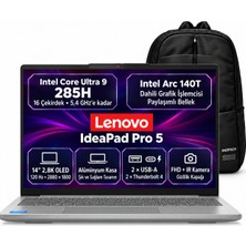 Lenovo Ideapad Pro 5 14IAH10 83JK0019TR S2 Intel Core Ultra 9 285H 32GB 1tb SSD 14" OLED 2.8k Windows 11 Pro + Snertech Çanta
