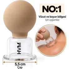 HVM Silikon Vakumlu Cam Masaj Kupası, Kuru Kupa No:1