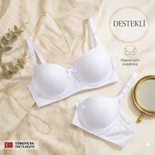 WINNERAIN Kadın Beyaz Destekli Dolgulu Balenli Sütyen